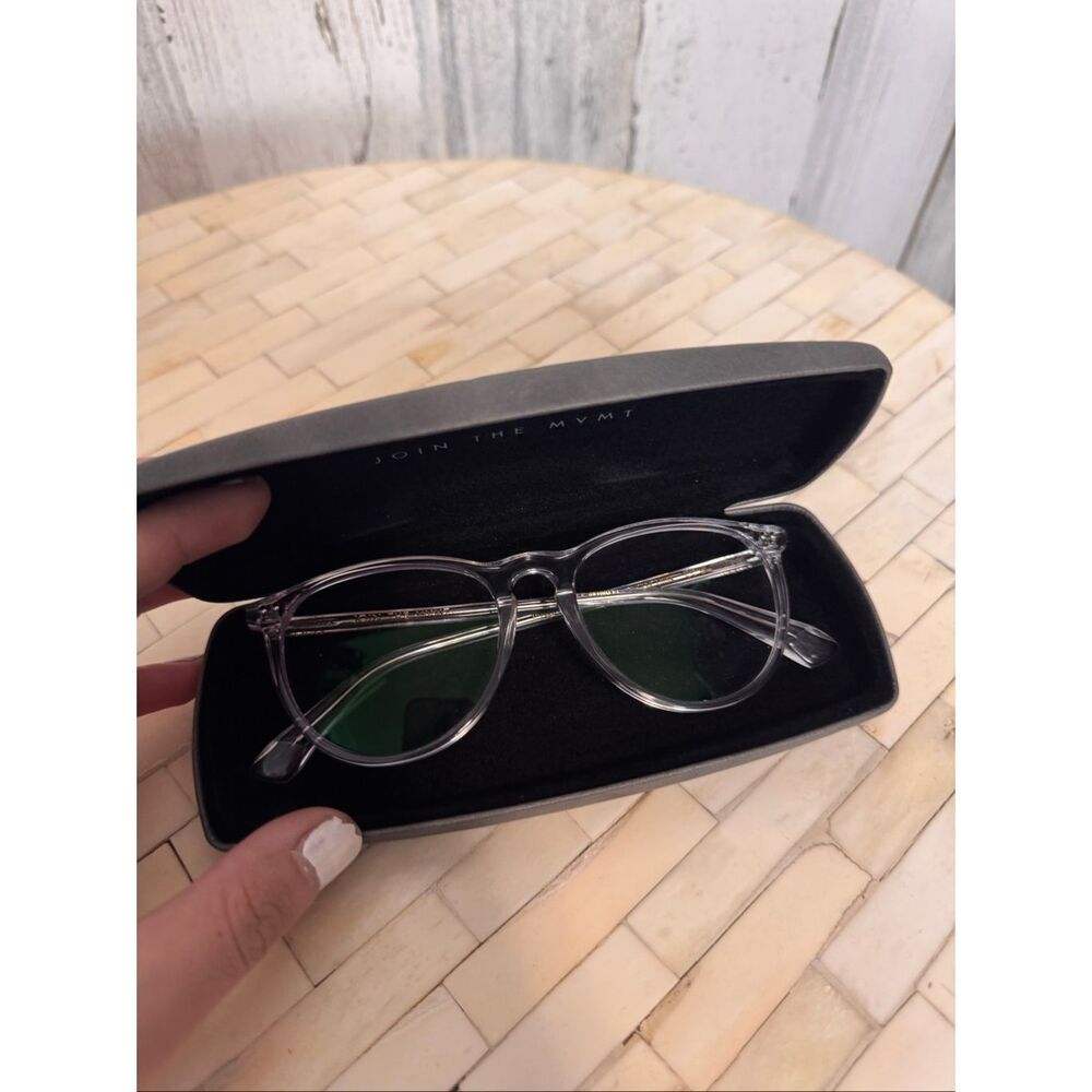 MVMT Ingrid M Clear Transparent Round Eyeglasses Frames w/ Case Blue Light Glass
